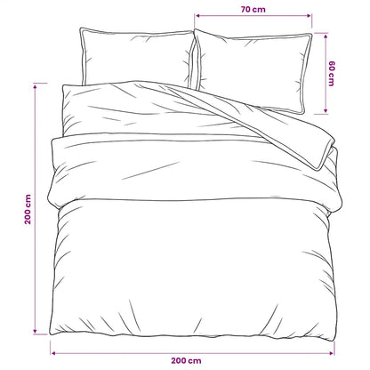 Duvet Cover Set Dark Grey 200x200 cm Cotton