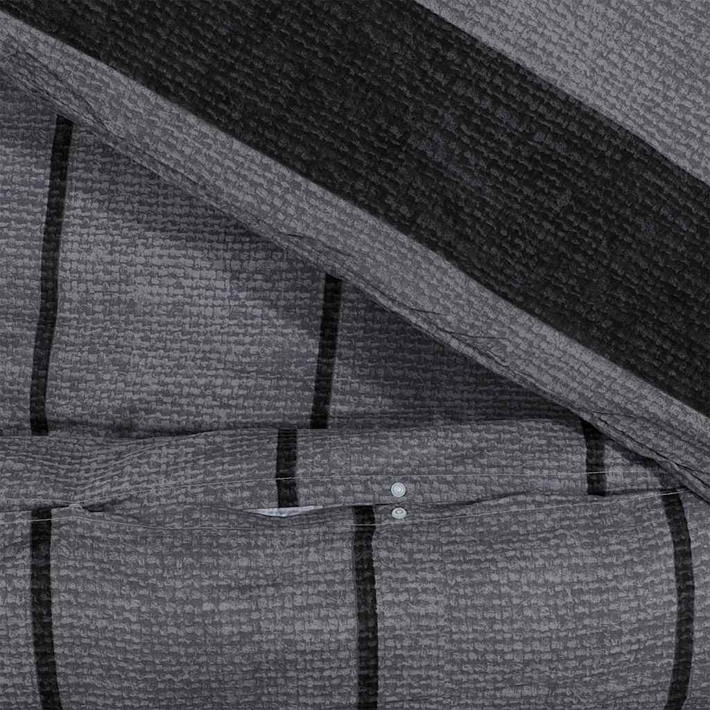 Duvet Cover Set Dark Grey 220x240 cm Cotton