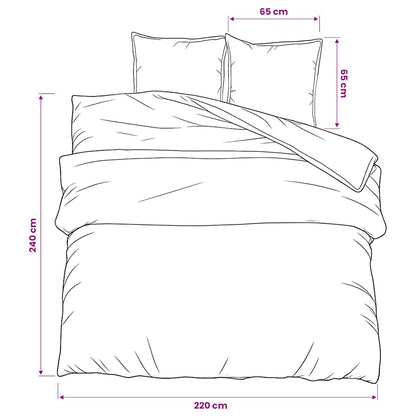 Duvet Cover Set Dark Grey 220x240 cm Cotton