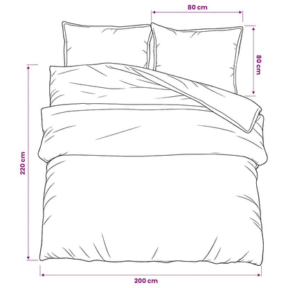 Duvet Cover Set Dark Grey 200x220 cm Cotton