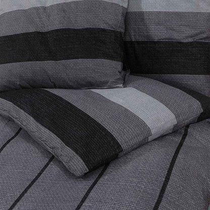 Duvet Cover Set Dark Grey 225x220 cm Cotton
