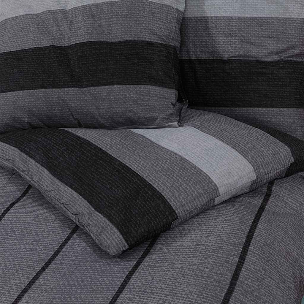 Duvet Cover Set Dark Grey 260x220 cm Cotton
