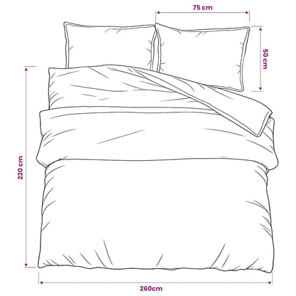 Duvet Cover Set Dark Grey 260x220 cm Cotton