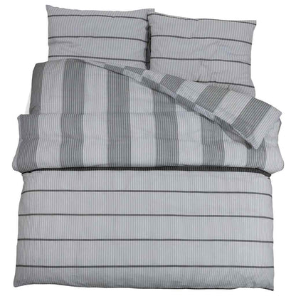 Duvet Cover Set Grey 240x220 cm Cotton