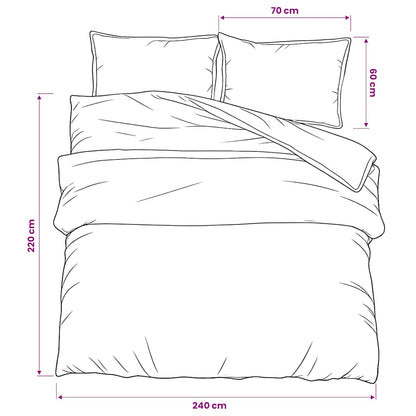 Duvet Cover Set Grey 240x220 cm Cotton