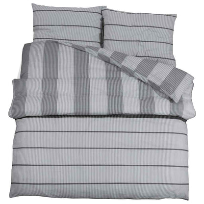Duvet Cover Set Grey 220x240 cm Cotton