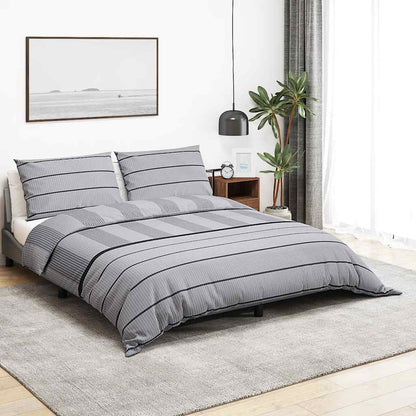 Duvet Cover Set Grey 220x240 cm Cotton