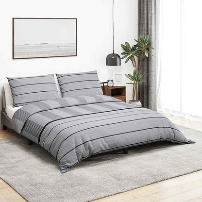 Duvet Cover Set Grey 260x240 cm Cotton