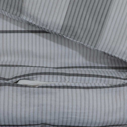 Duvet Cover Set Grey 135x200 cm Cotton