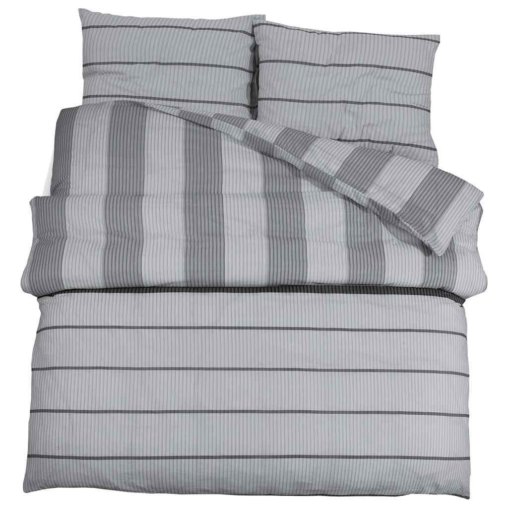 Duvet Cover Set Grey 155x220 cm Cotton