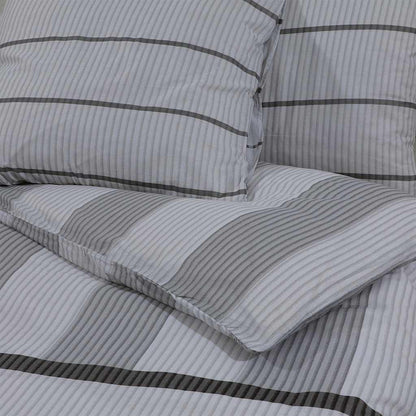 Duvet Cover Set Grey 155x220 cm Cotton