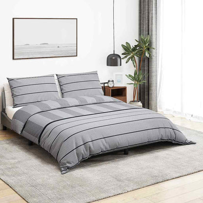 Duvet Cover Set Grey 200x200 cm Cotton