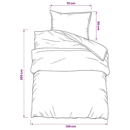 Duvet Cover Set Grey 140x200 cm Cotton