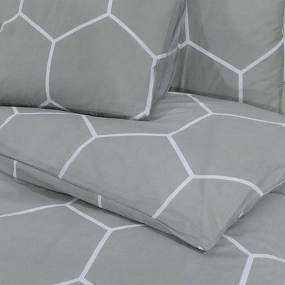 Duvet Cover Set Grey 220x240 cm Cotton