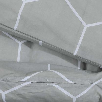 Duvet Cover Set Grey 260x240 cm Cotton