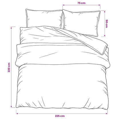 Duvet Cover Set Grey 225x220 cm Cotton