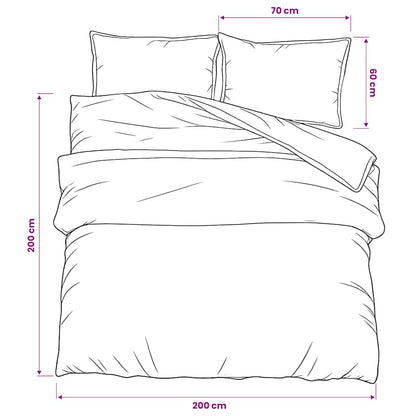 Duvet Cover Set Grey 200x200 cm Cotton