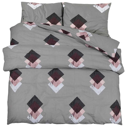 Duvet Cover Set Grey 260x240 cm Cotton