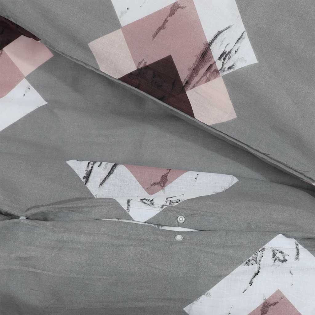 Duvet Cover Set Grey 260x240 cm Cotton