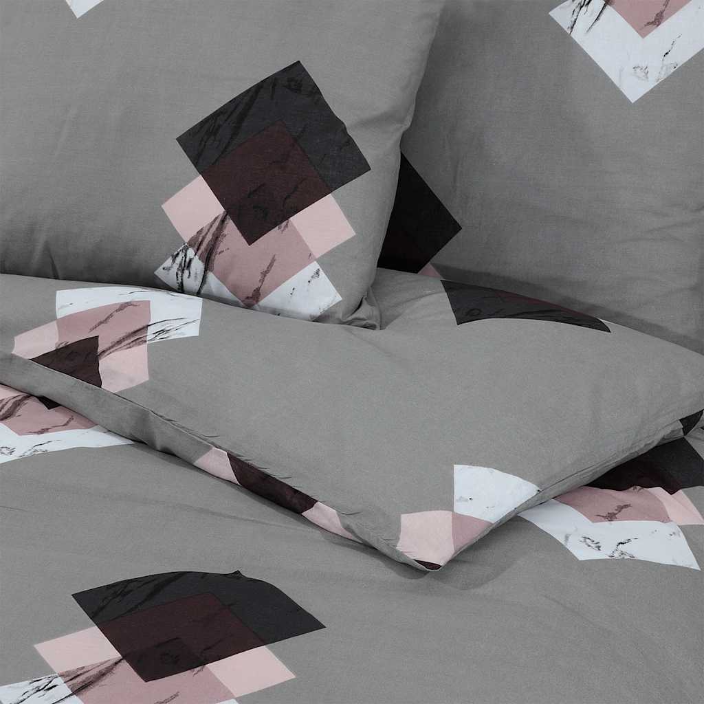 Duvet Cover Set Grey 260x240 cm Cotton