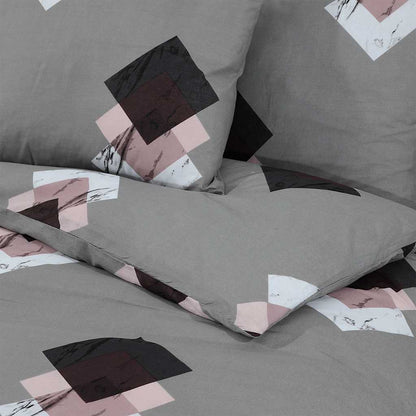 Duvet Cover Set Grey 260x240 cm Cotton