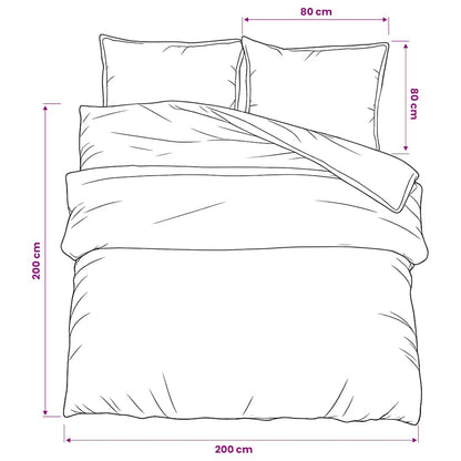 Duvet Cover Set Grey 200x200 cm Cotton