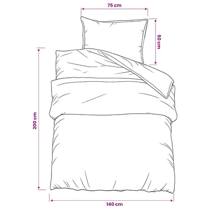 Duvet Cover Set Grey 140x200 cm Cotton