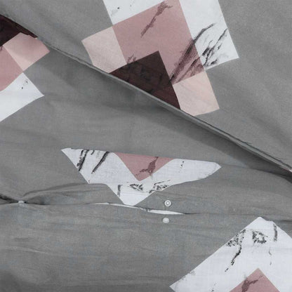 Duvet Cover Set Grey 225x220 cm Cotton