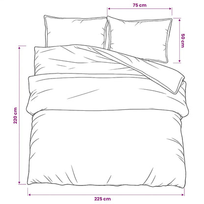 Duvet Cover Set Grey 225x220 cm Cotton