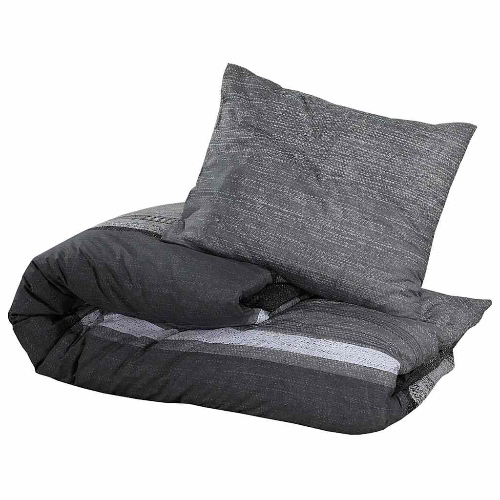 Duvet Cover Set Dark Grey 140x200 cm Cotton