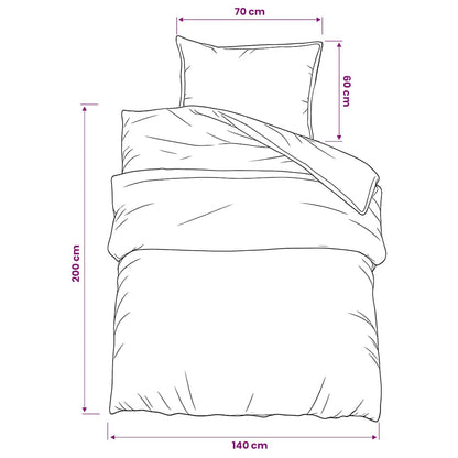 Duvet Cover Set Dark Grey 140x200 cm Cotton