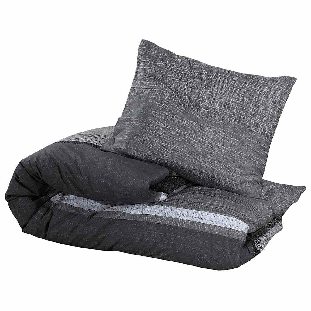 Duvet Cover Set Dark Grey 200x200 cm Cotton