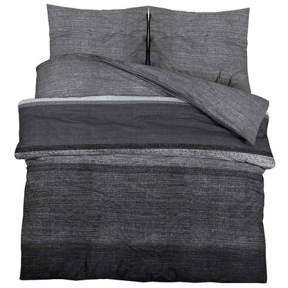 Duvet Cover Set Dark Grey 140x200 cm Cotton