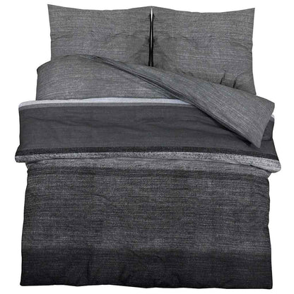 Duvet Cover Set Dark Grey 135x200 cm Cotton