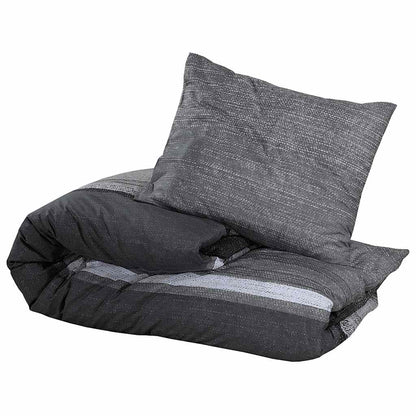 Duvet Cover Set Dark Grey 135x200 cm Cotton