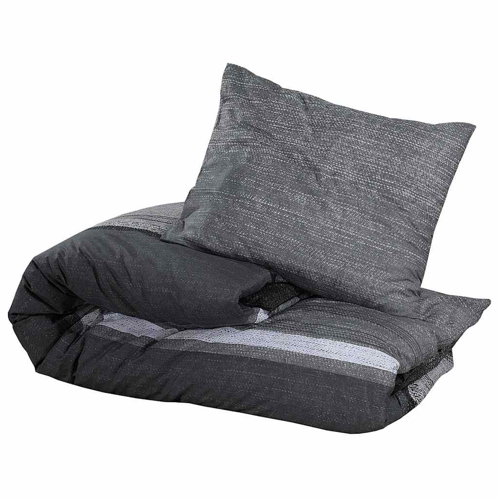 Duvet Cover Set Dark Grey 200x200 cm Cotton