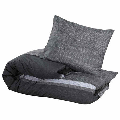 Duvet Cover Set Dark Grey 200x220 cm Cotton