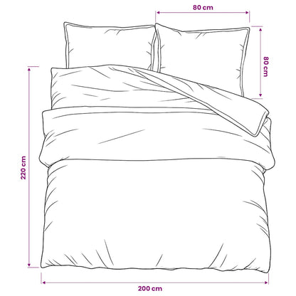Duvet Cover Set Dark Grey 200x220 cm Cotton