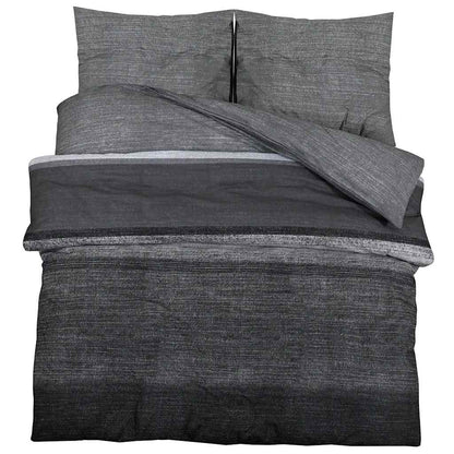 Duvet Cover Set Dark Grey 140x200 cm Cotton