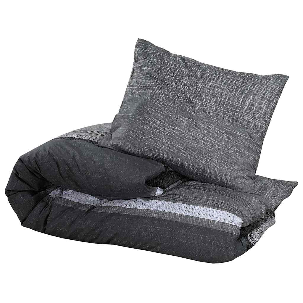 Duvet Cover Set Dark Grey 200x200 cm Cotton
