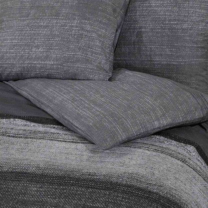 Duvet Cover Set Dark Grey 225x220 cm Cotton