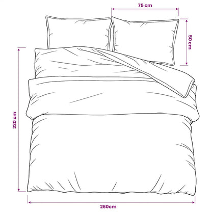 Duvet Cover Set Dark Grey 260x220 cm Cotton