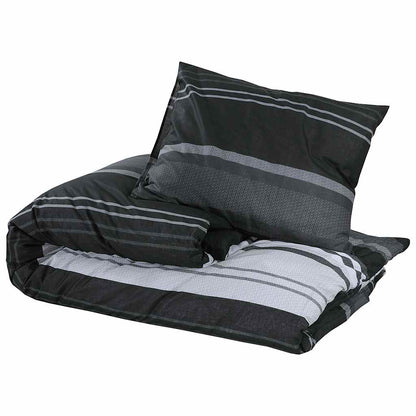 Duvet Cover Set Black and White 220x240 cm Cotton
