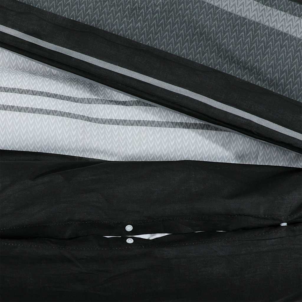Duvet Cover Set Black and White 260x240 cm Cotton