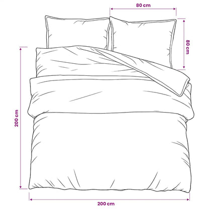 Duvet Cover Set Black and White 200x200 cm Cotton