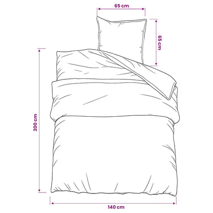 Duvet Cover Set Pink 140x200 cm Cotton