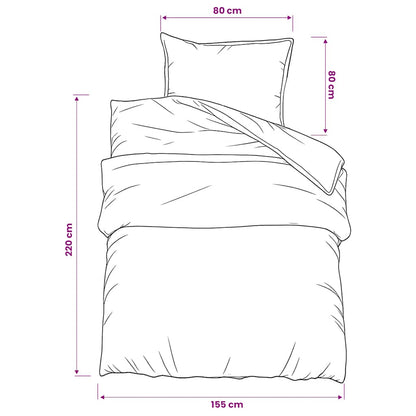 Duvet Cover Set Pink 155x220 cm Cotton