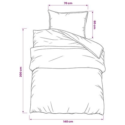 Duvet Cover Set Black 140x200 cm Cotton