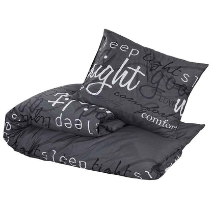 Duvet Cover Set Black 240x220 cm Cotton