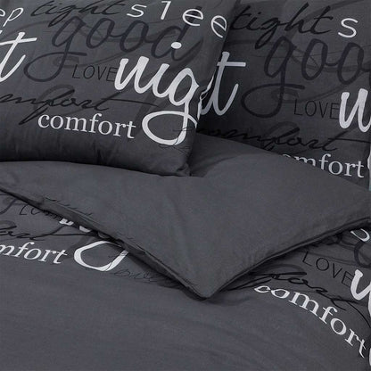 Duvet Cover Set Black 240x220 cm Cotton